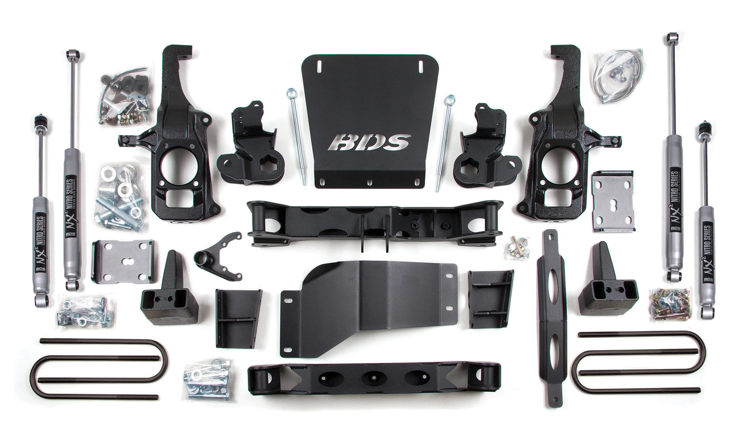 BDS 2011-2019 CHEVY,GMC 2500,3500HD 4WD,6.5" LIFT,4" BLOCK,NITRO SHOCKS