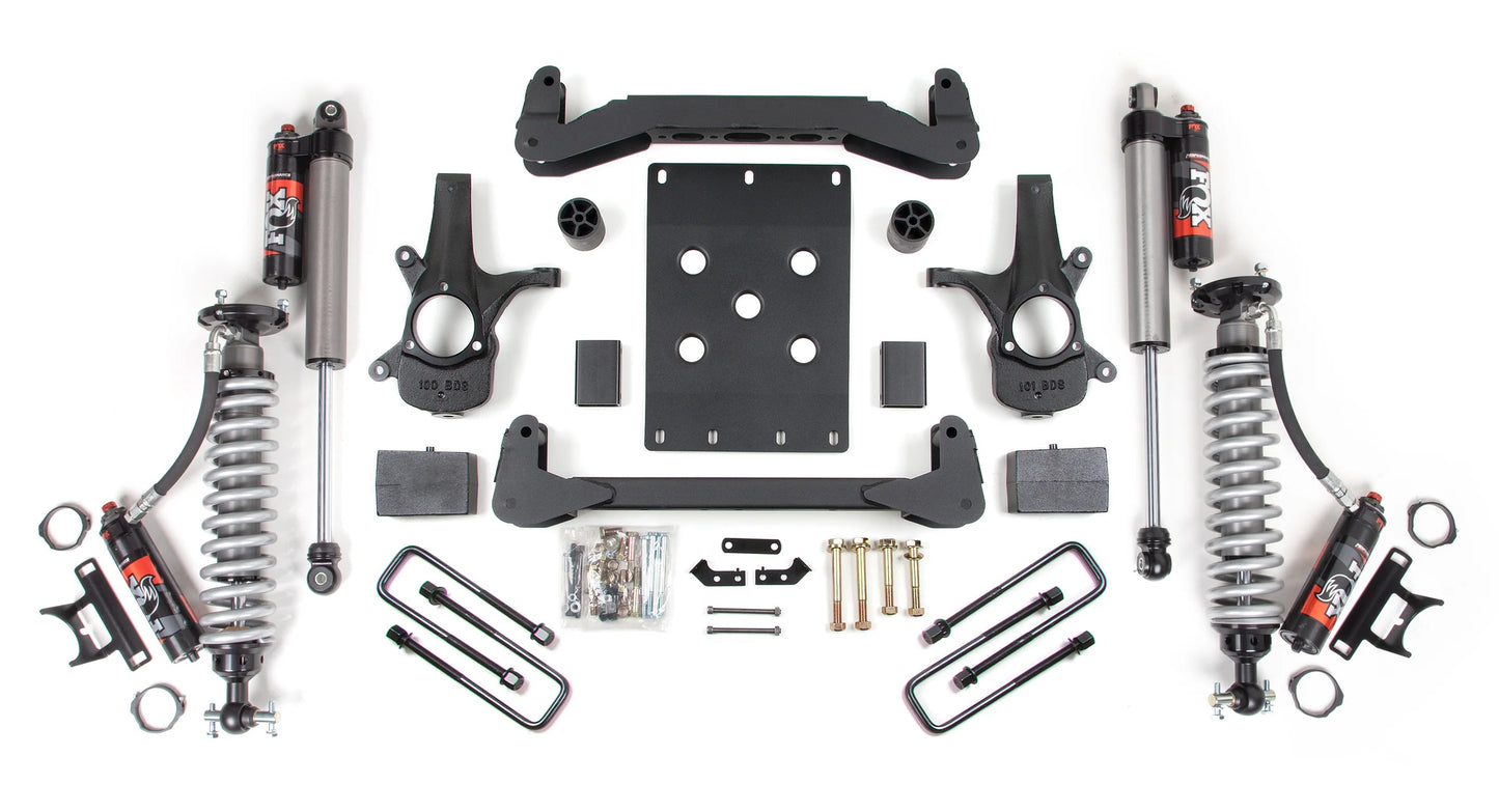 BDS 2007-2013 CHEVY,GMC 1500 2WD 4" LIFT BLOCK KIT WITH FOX 2.5 ELITE SHOCKS