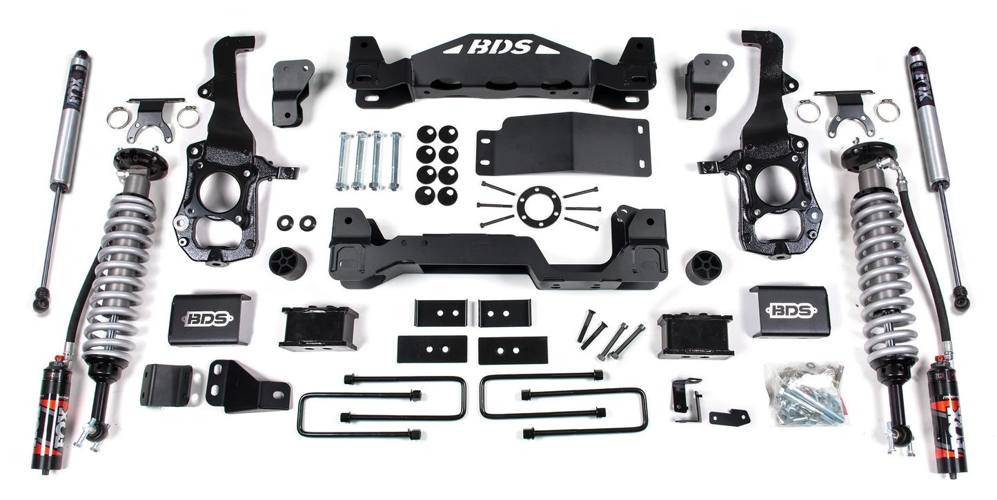BDS 2021-2026 FORD F150 4WD,6" LIFT KIT,4" BLOCK,FOX 2.5 COILOVERS,FOX 2.0 REAR