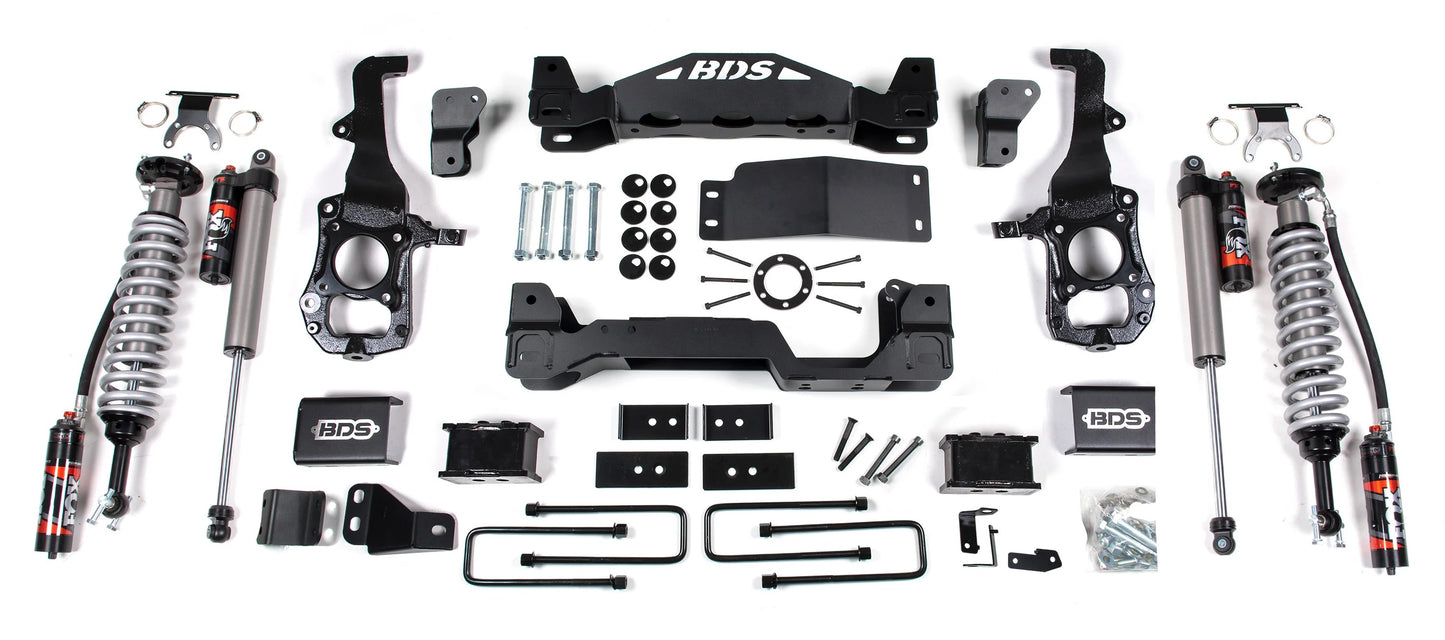 BDS 2021-2026 FORD F150 4WD,6" LIFT KIT,4" BLOCK,FOX 2.5 COILOVERS,FOX 2.5 REAR