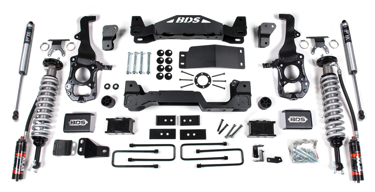 BDS 2021-2026 FORD F150 4WD,4" LIFT KIT,2" BLOCK,FOX 2.5 COILOVERS,FOX 2.0 REAR