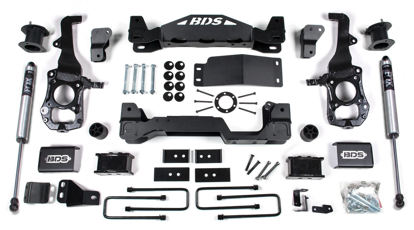 BDS 2021-2026 FORD F150 4WD,4" LIFT KIT,2" BLOCK,CROSSMEMBER,FOX 2.0 SHOCKS