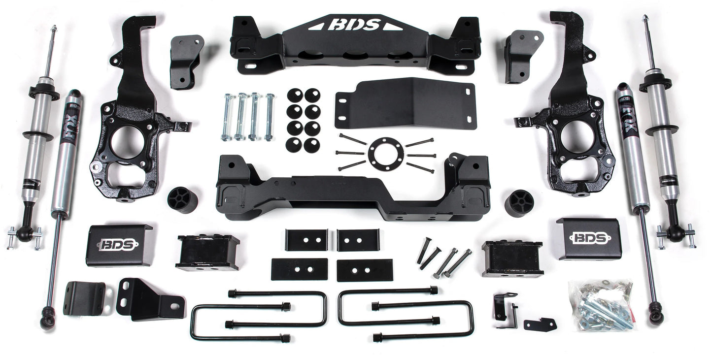 BDS 2021-2026 FORD F150 4WD,4" LIFT KIT,2" BLOCK,FOX 2.0 SNAPRING,FOX 2.0 SHOCKS