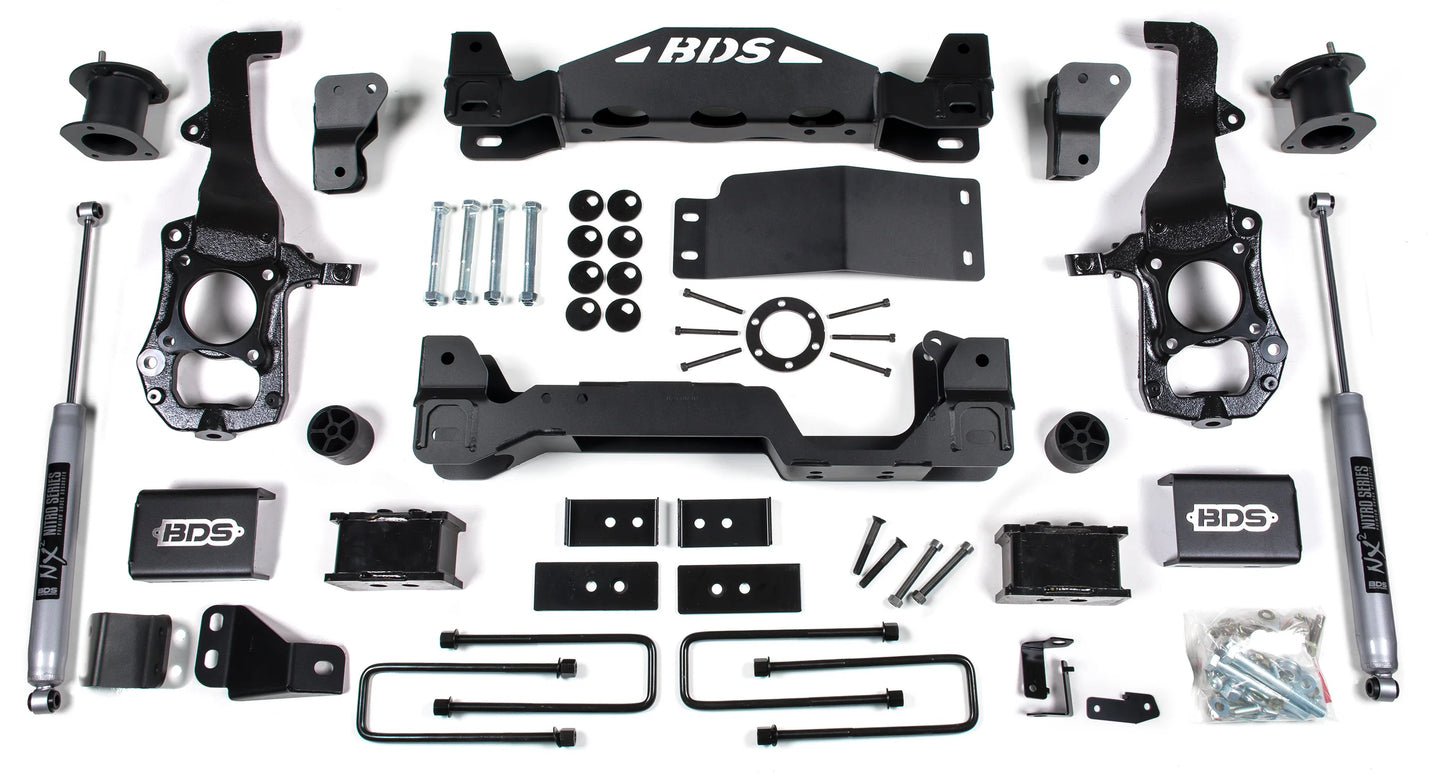 BDS 2021-2026 FORD F150 4WD,4" LIFT KIT,2" BLOCK,CROSSMEMBER,NITRO SHOCKS