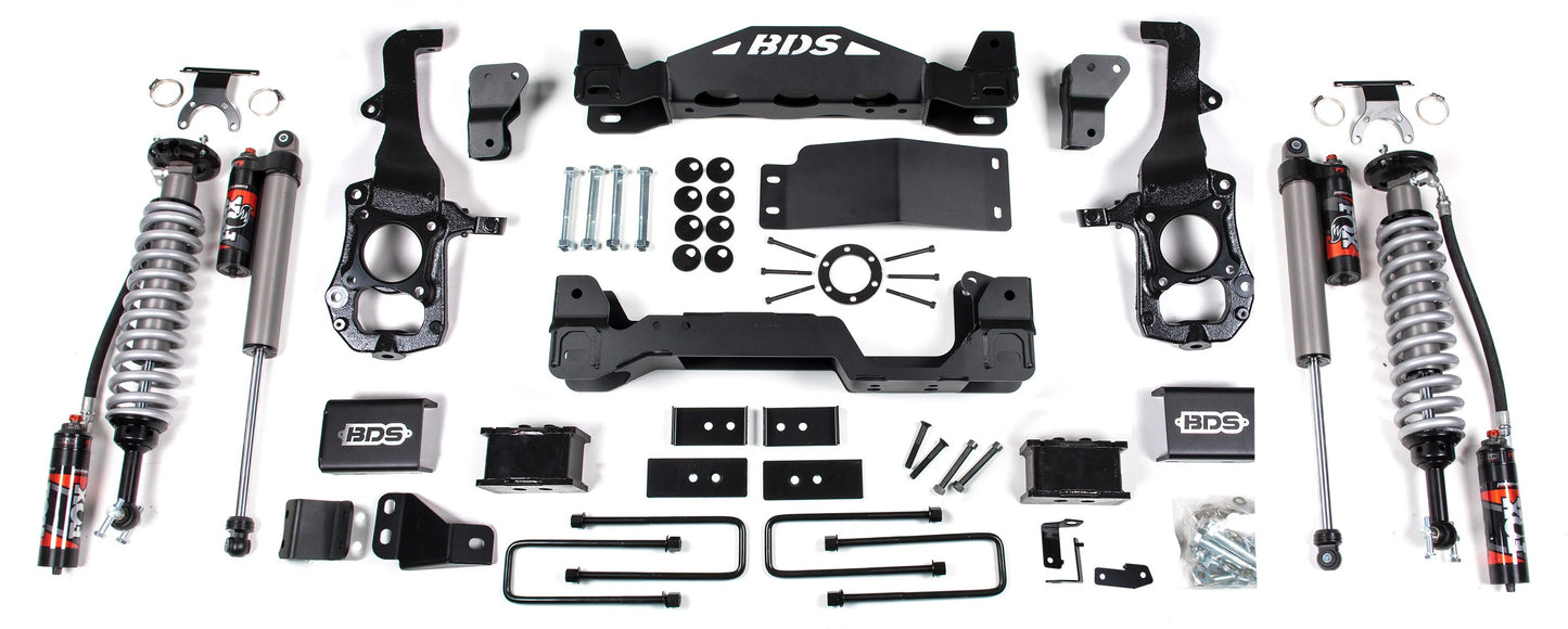 BDS 2021-2026 FORD F150 4WD,4" LIFT KIT,2" BLOCK,FOX 2.5 COILOVERS,FOX 2.5 REAR