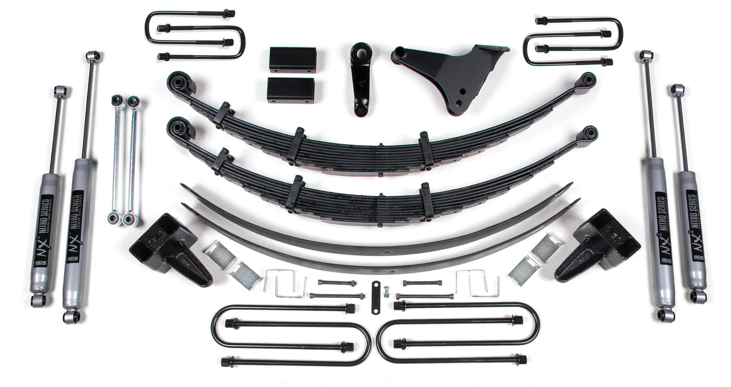BDS 1999-2004 FORD F250,350 4WD,6" LIFT,NO OVERLOAD,PRE-2-28-99 U-BOLTS,NITRO