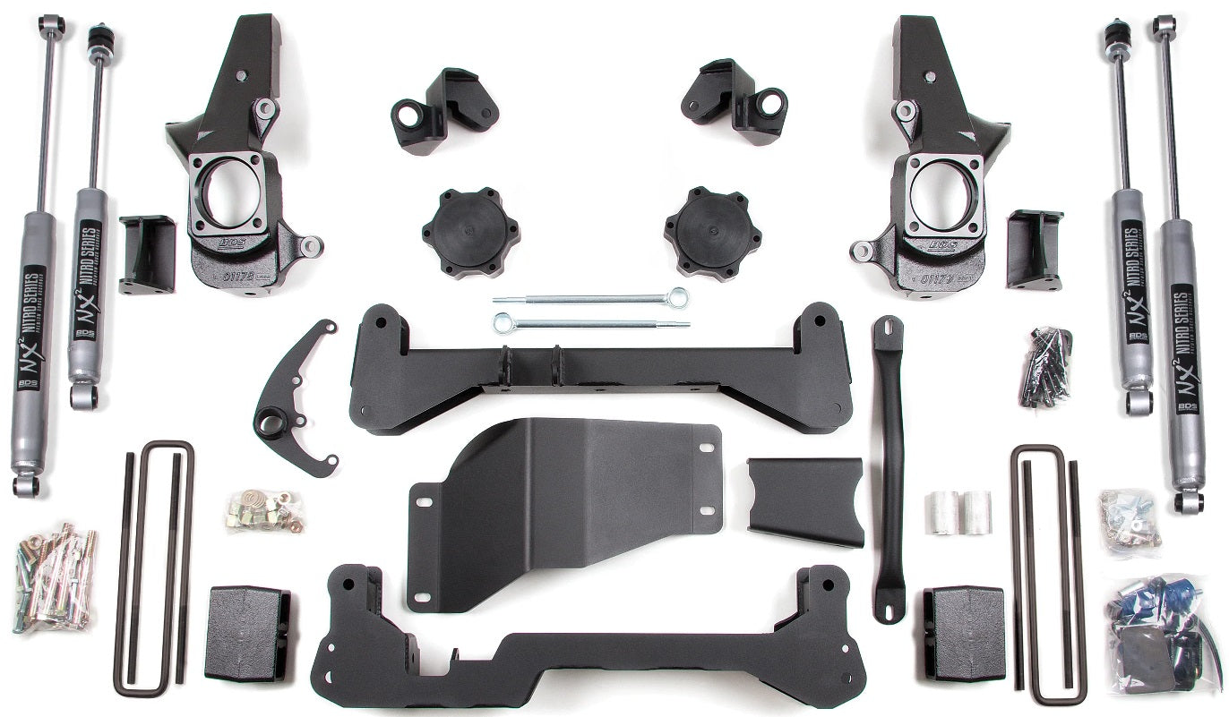 BDS 01-10 GM 2500HD,3500HD SRW,4.5" LIFT KIT,STANDARD KNUCKLE,WITH NITRO SHOCKS