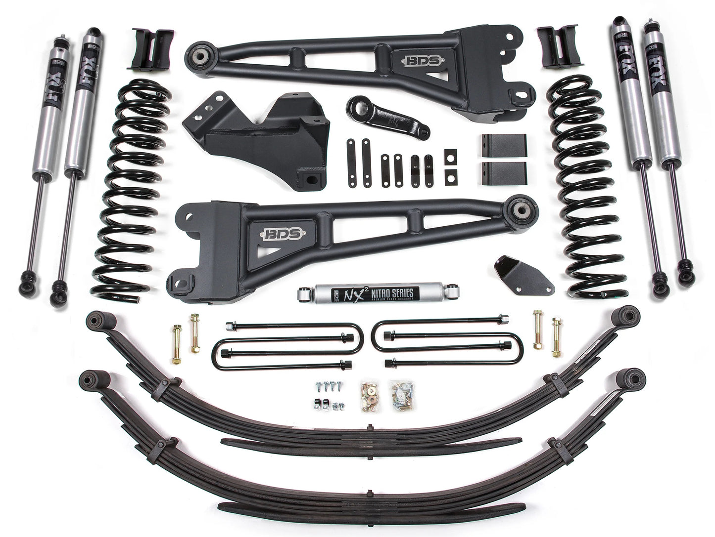 BDS 2008-2010 FORD F250,F350 4WD,DIESEL,4" RADIUS LIFT,LEAF SPRINGS,FOX 2.0