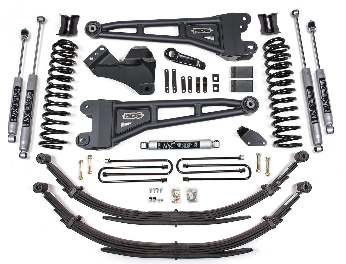 BDS 2008-2010 FORD F250,F350 4WD,DIESEL,4" RADIUS LIFT,LEAF SPRINGS,NITRO