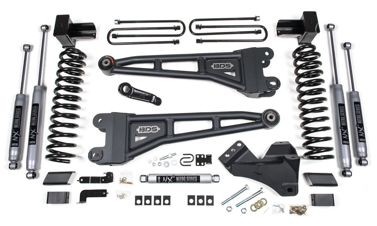 BDS 2023-2025 FORD F-250,F-350 4WD DIESEL 5" RADIUS ARM LIFT,BLOCK W/OVLD,NITRO