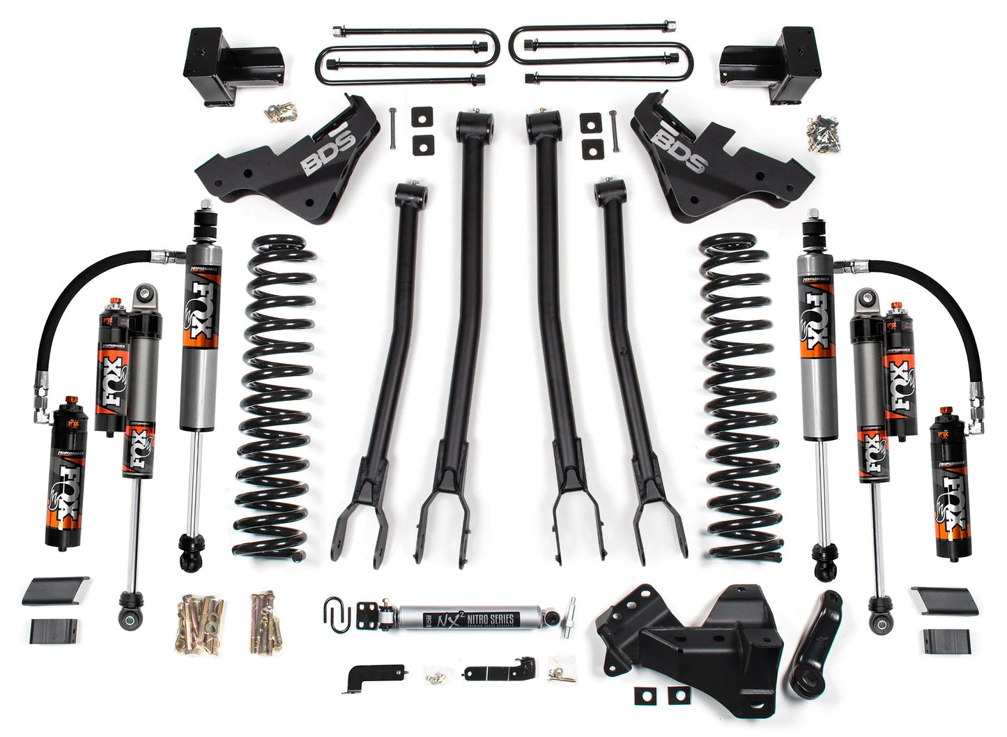 BDS 2023-2025 FORD F-250,F-350 4WD DIESEL 5" LIFT KIT,4-LINK,BLOCK,FOX 2.5 ELITE