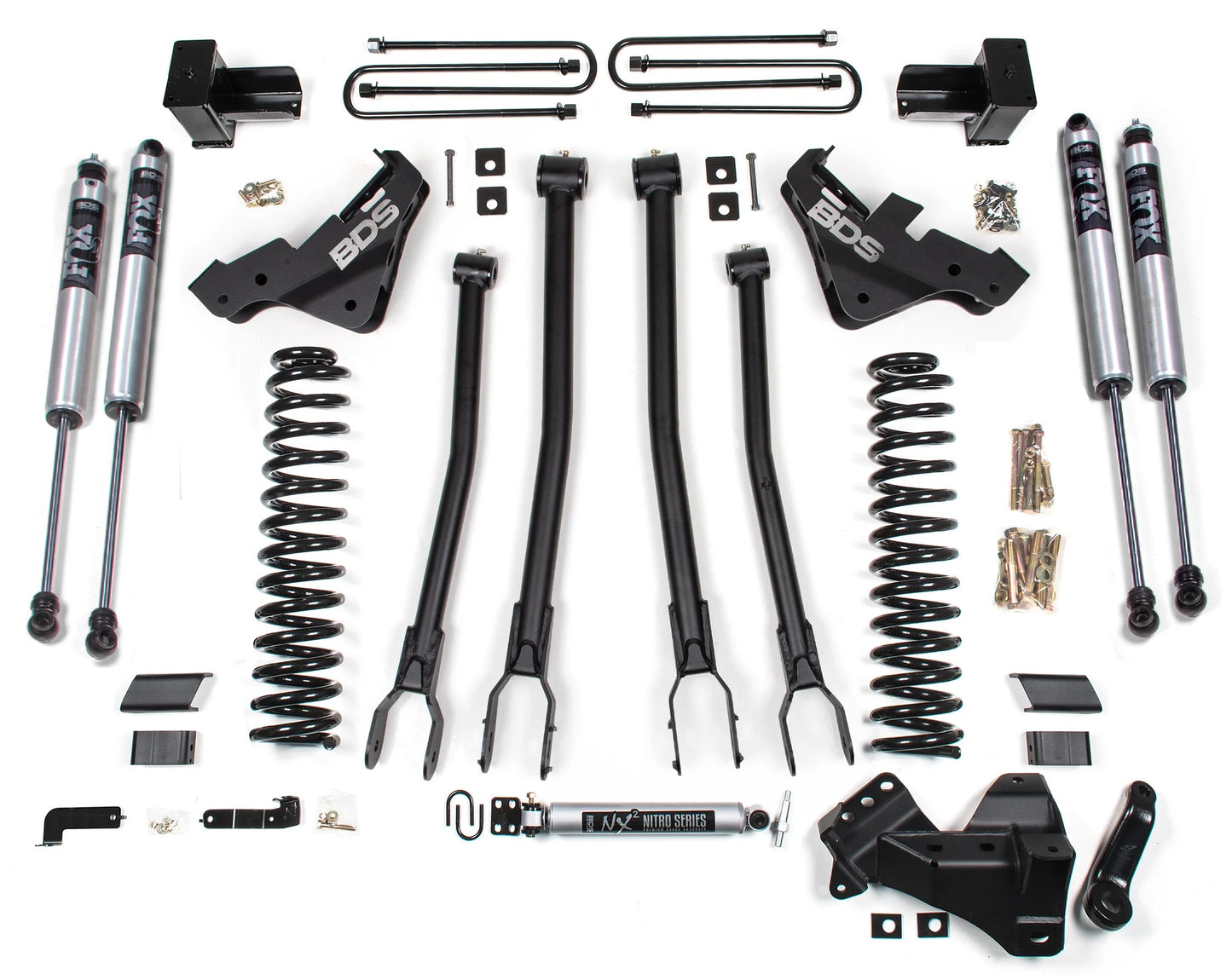 BDS 2023-2025 FORD F-250,F-350 4WD DIESEL 5" LIFT KIT,4-LINK,BLOCK,FOX SHOCKS