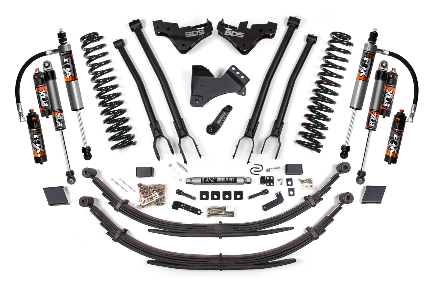 BDS 2023-2025 FORD F-250,F-350 4WD DIESEL 5" LIFT KIT,4-LINK,LEAFS,FOX 2.5 ELITE