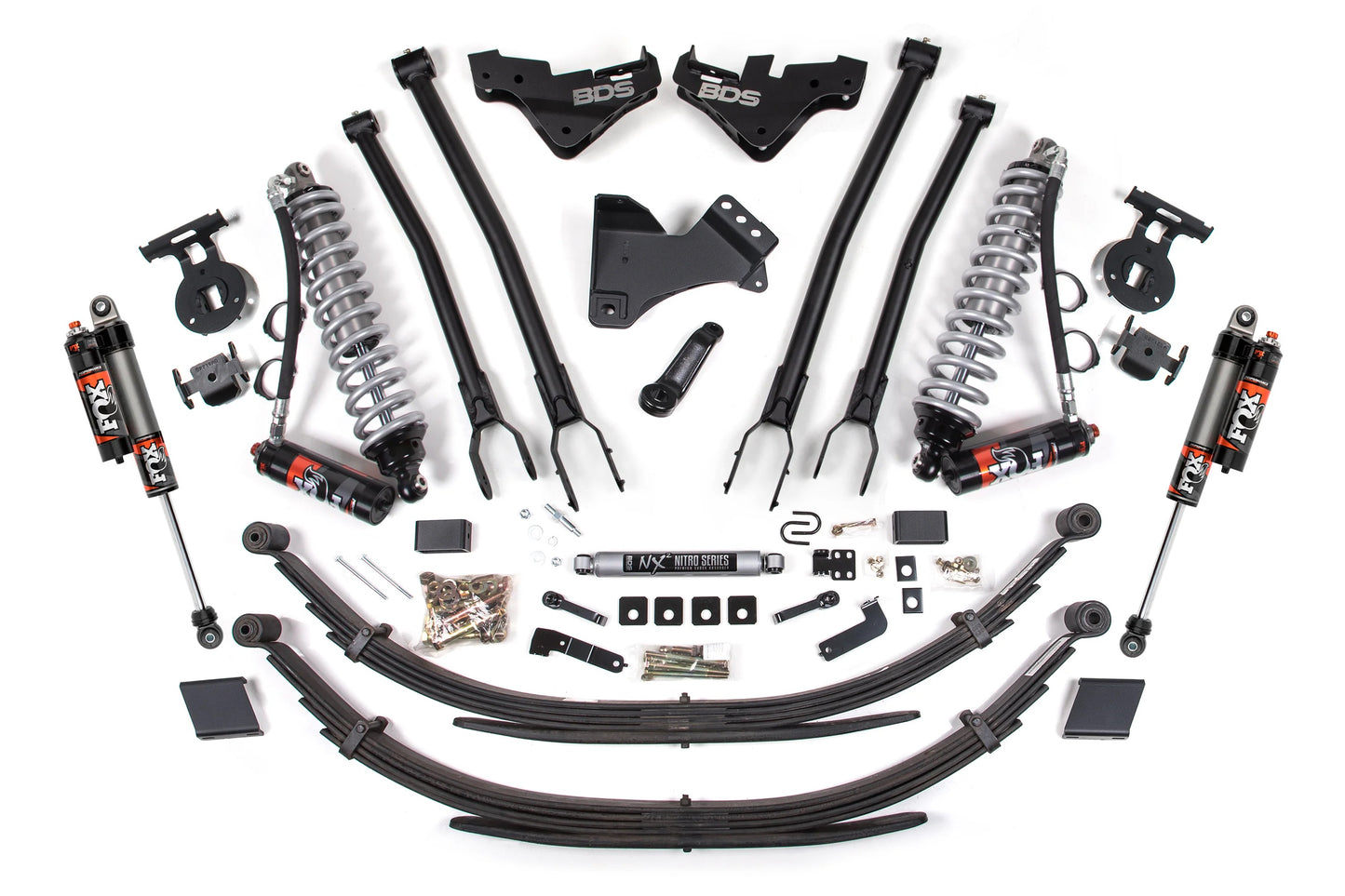 BDS 2023-2025 FORD F-250,F-350 4WD DIESEL 5" LIFT KIT,4-LINK,LEAFS,2.5 COILOVERS