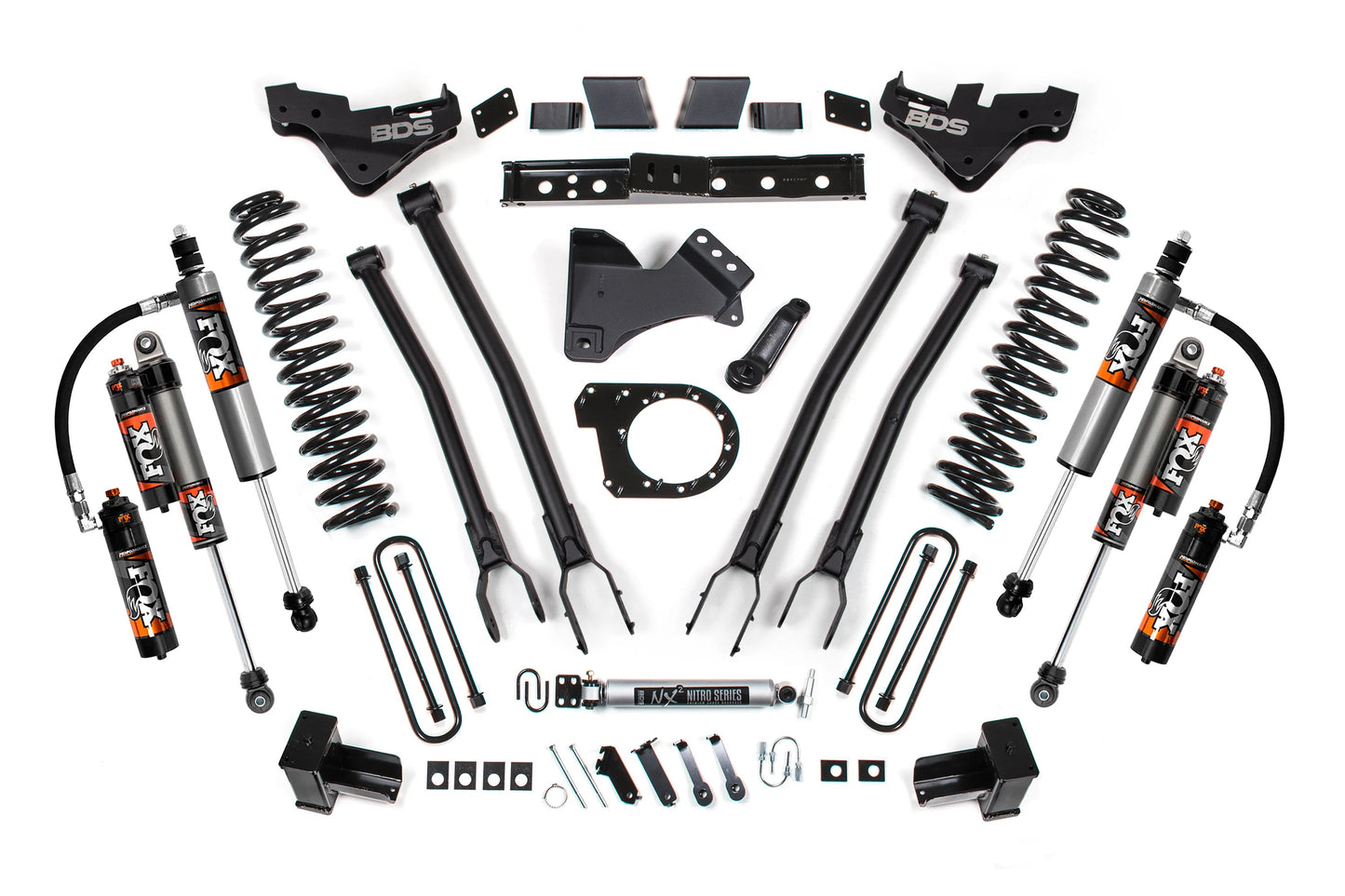 BDS 2023-2025 FORD F-250,F-350 4WD DIESEL 7" LIFT KIT,4-LINK,BLOCK,FOX 2.5 ELITE