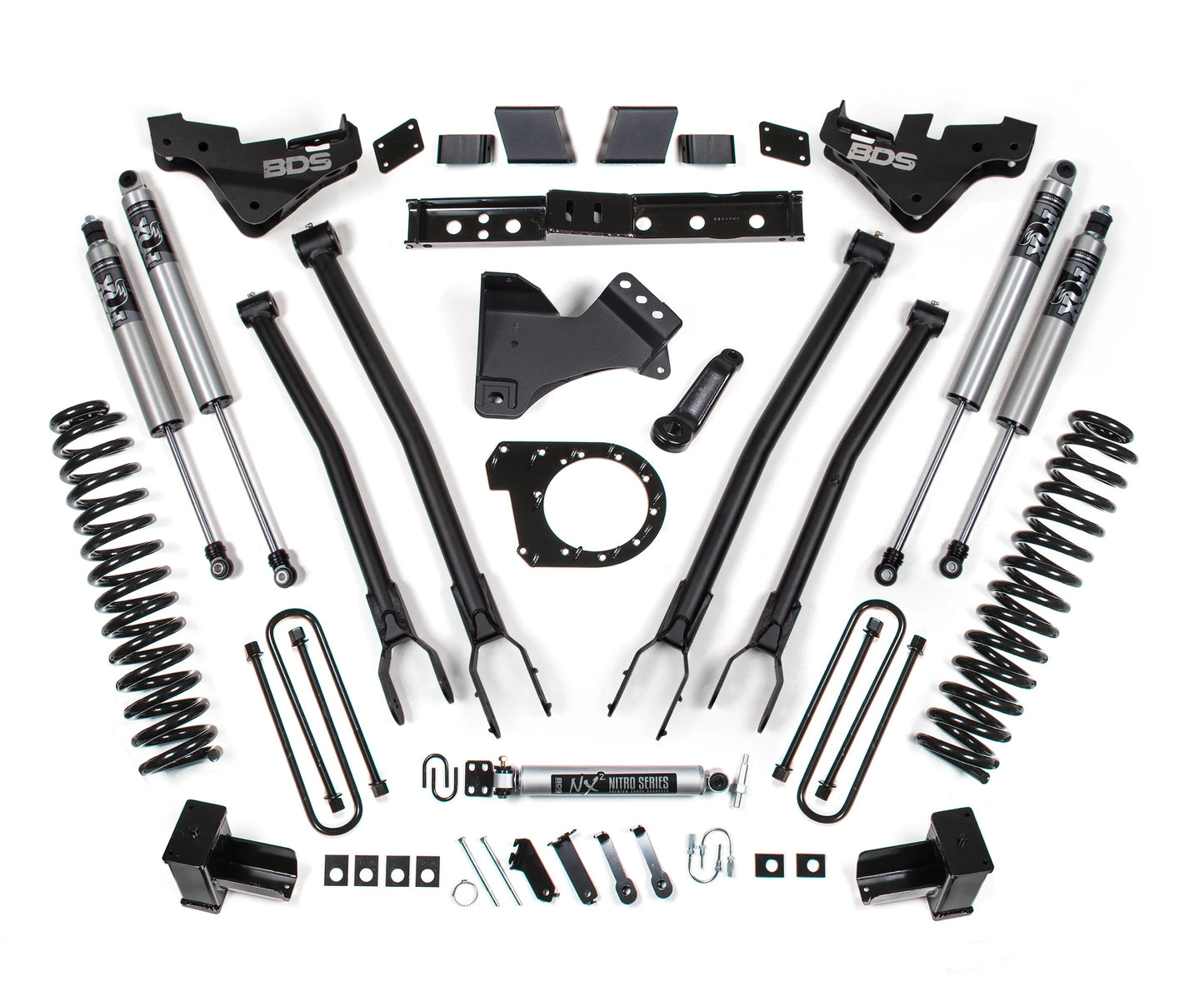 BDS 2023-2025 FORD F-250,F-350 4WD DIESEL 7" LIFT KIT,4-LINK,BLOCK,FOX 2.5 HTO