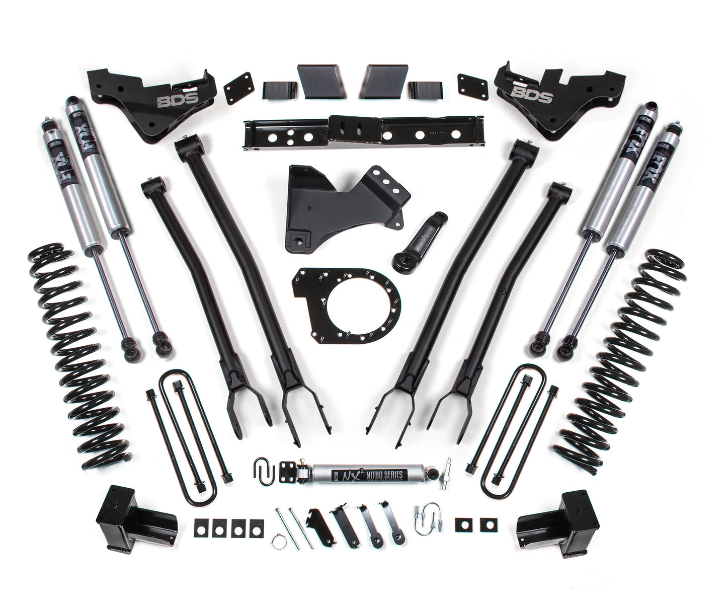 BDS 2023-2025 FORD F-250,F-350 4WD DIESEL 7" LIFT KIT,4-LINK,BLOCK,FOX SHOCKS