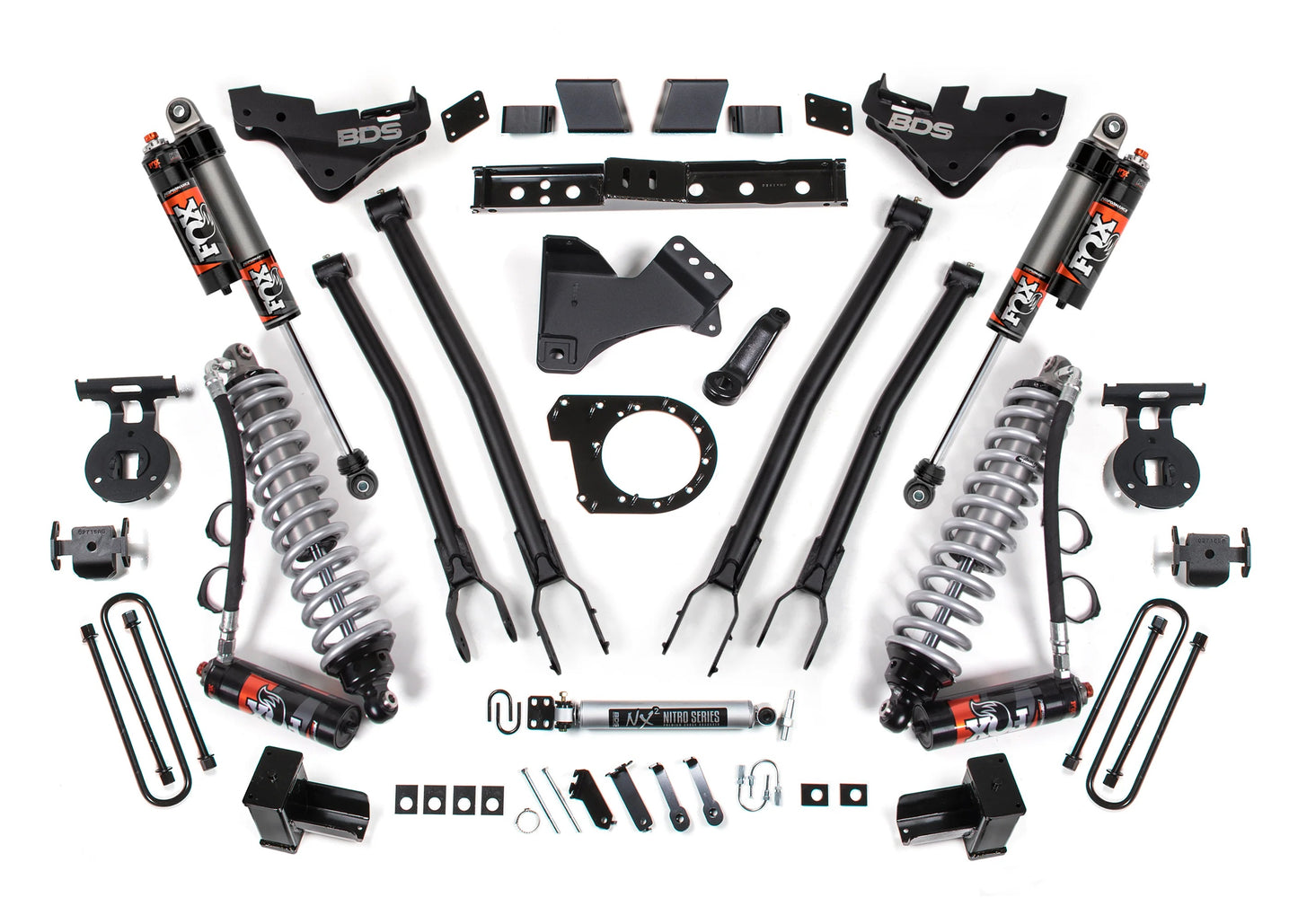 BDS 2023-2025 FORD F-250,F-350 4WD DIESEL 7" LIFT KIT,4-LINK,BLOCK,FOX COILOVERS