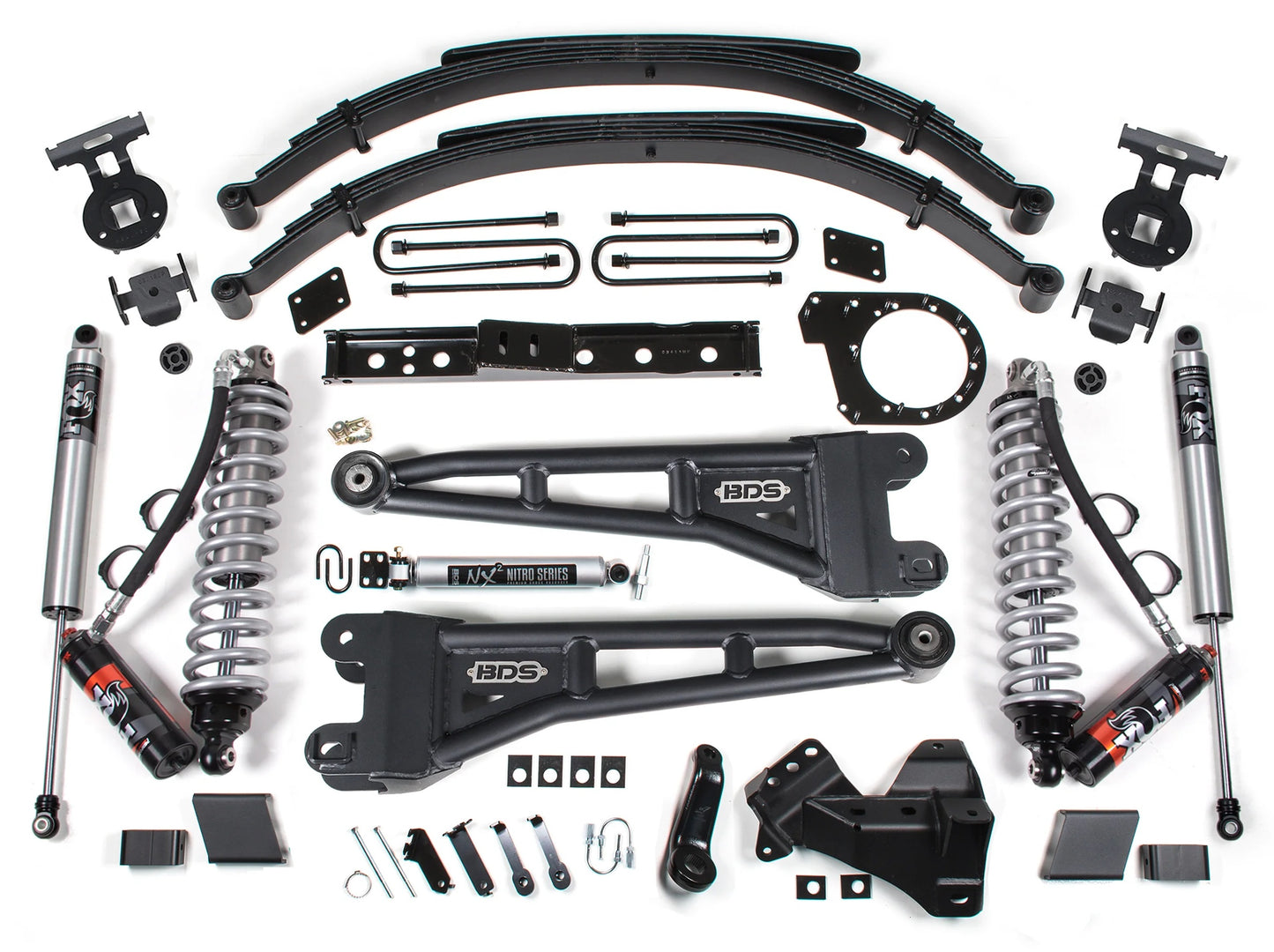 BDS 2023-2026 FORD F-250,F-350 4WD DIESEL 7" RADIUS LIFT,LEAFS,FOX 2.5 HTO COILS