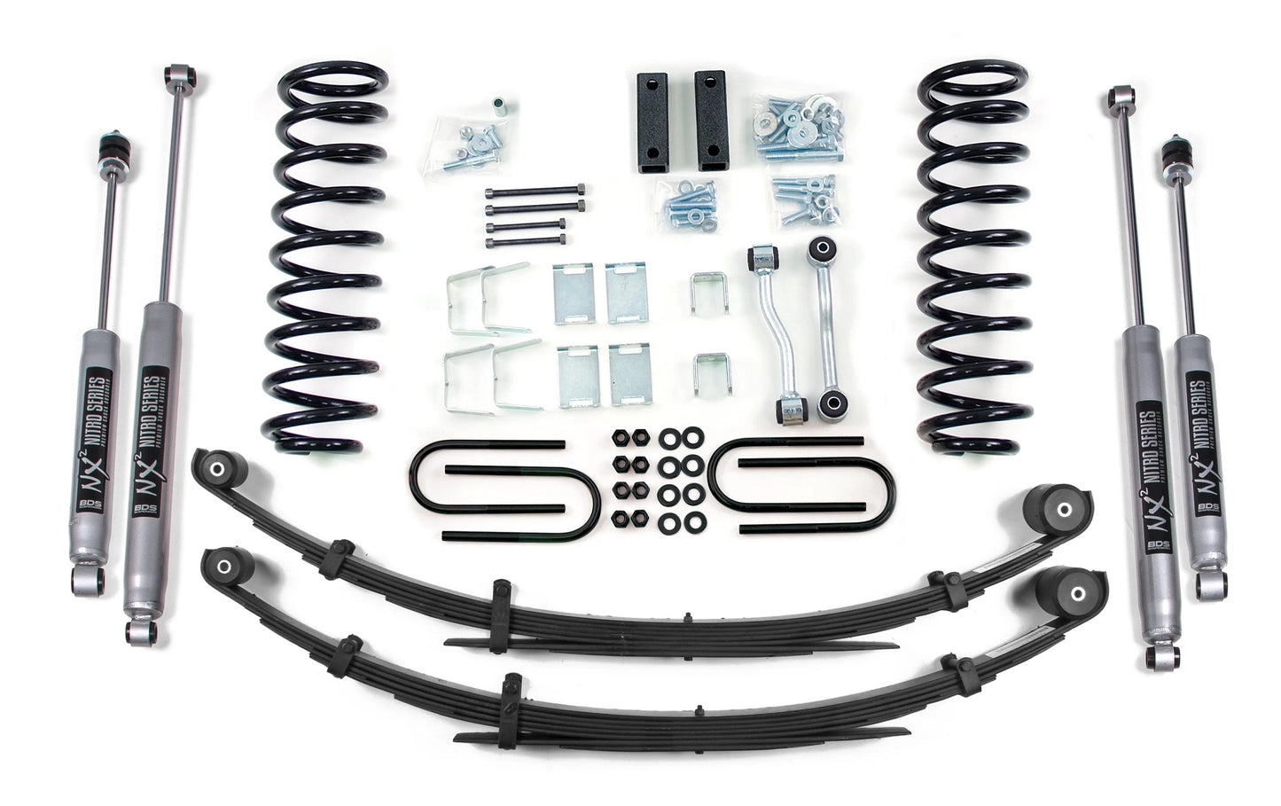 BDS 1984-2001 JEEP CHEROKEE XJ 3" LIFT KIT,NITRO SHOCKS,DANA 35,LEAF SPRINGS