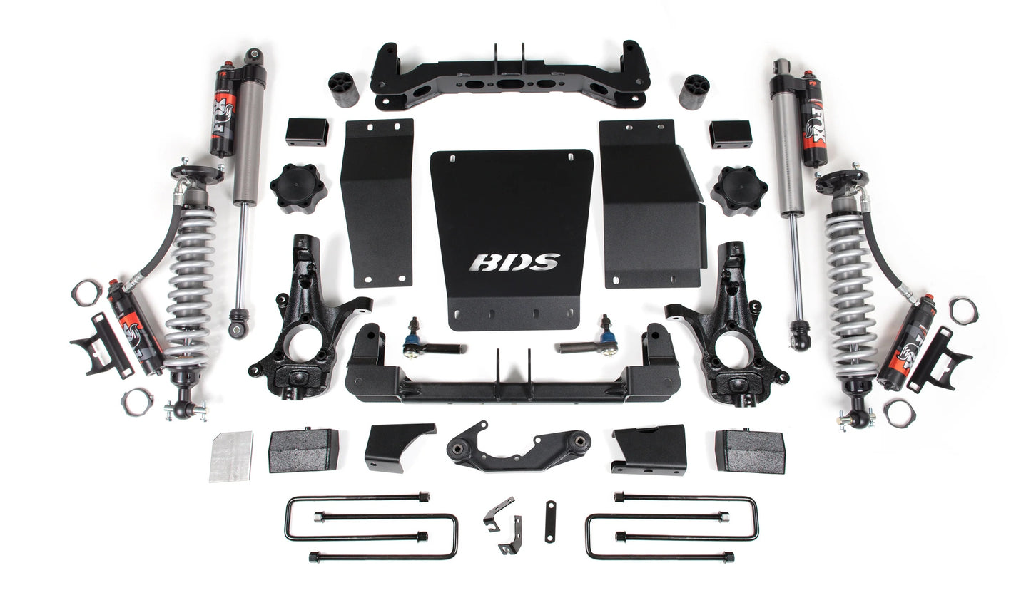BDS 2014-2018 CHEVY,GMC 1500 4WD CAST STEEL ARMS,4" LIFT BLOCK KIT,FOX 2.5 ELITE