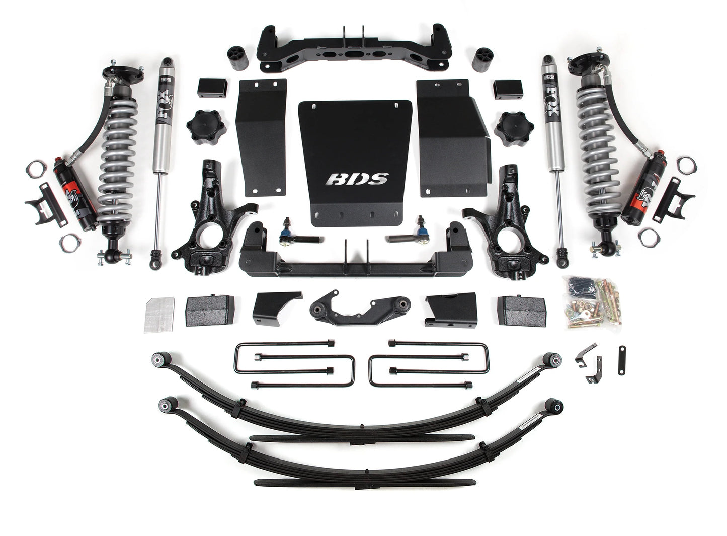 BDS 2014-2018 CHEVY,GMC 1500 4WD CAST STEEL ARMS,4" LIFT LEAF SPRINGS,FOX 2.0