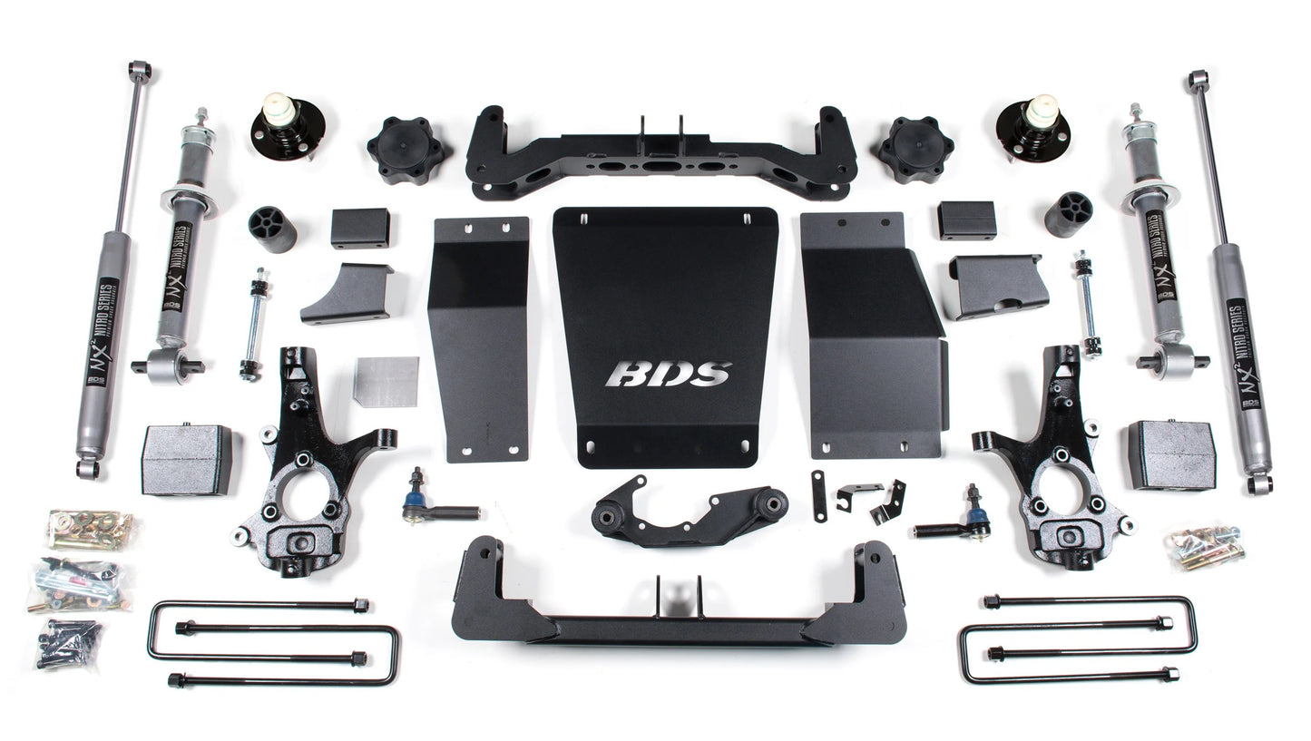BDS 2014-2018 CHEVY,GMC 1500 4WD STAMP/ALUM ARMS,6" LIFT LEAF SPRINGS,NITRO