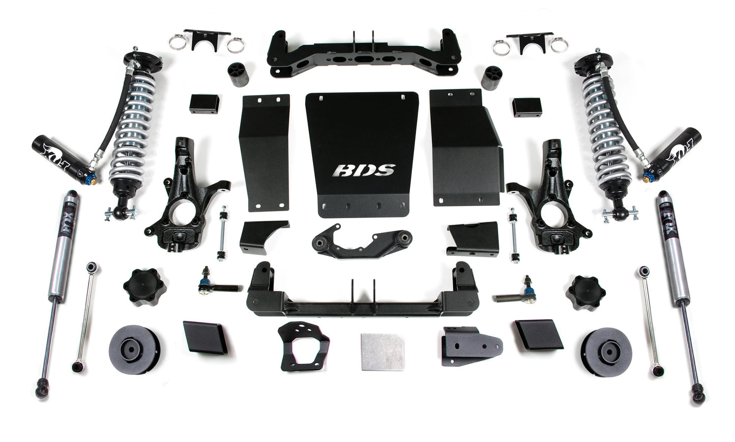 BDS 15-19 TAHOE,YUKON,SUBURBAN 4WD STAMP/ALUM ARMS,4" LIFT KIT,FOX 2.5 COILOVERS