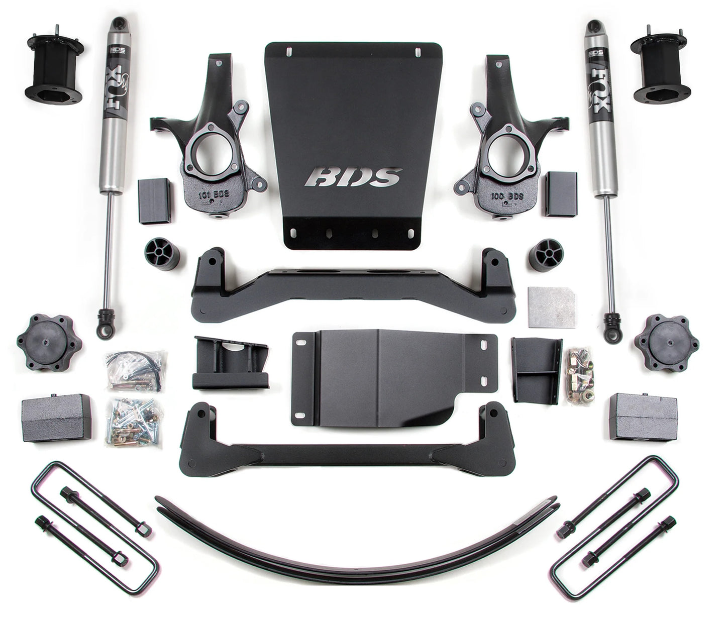 BDS 2007-2013 CHEVY,GMC 1500 4WD 6" LIFT BLOCK KIT WITH FOX SHOCKS