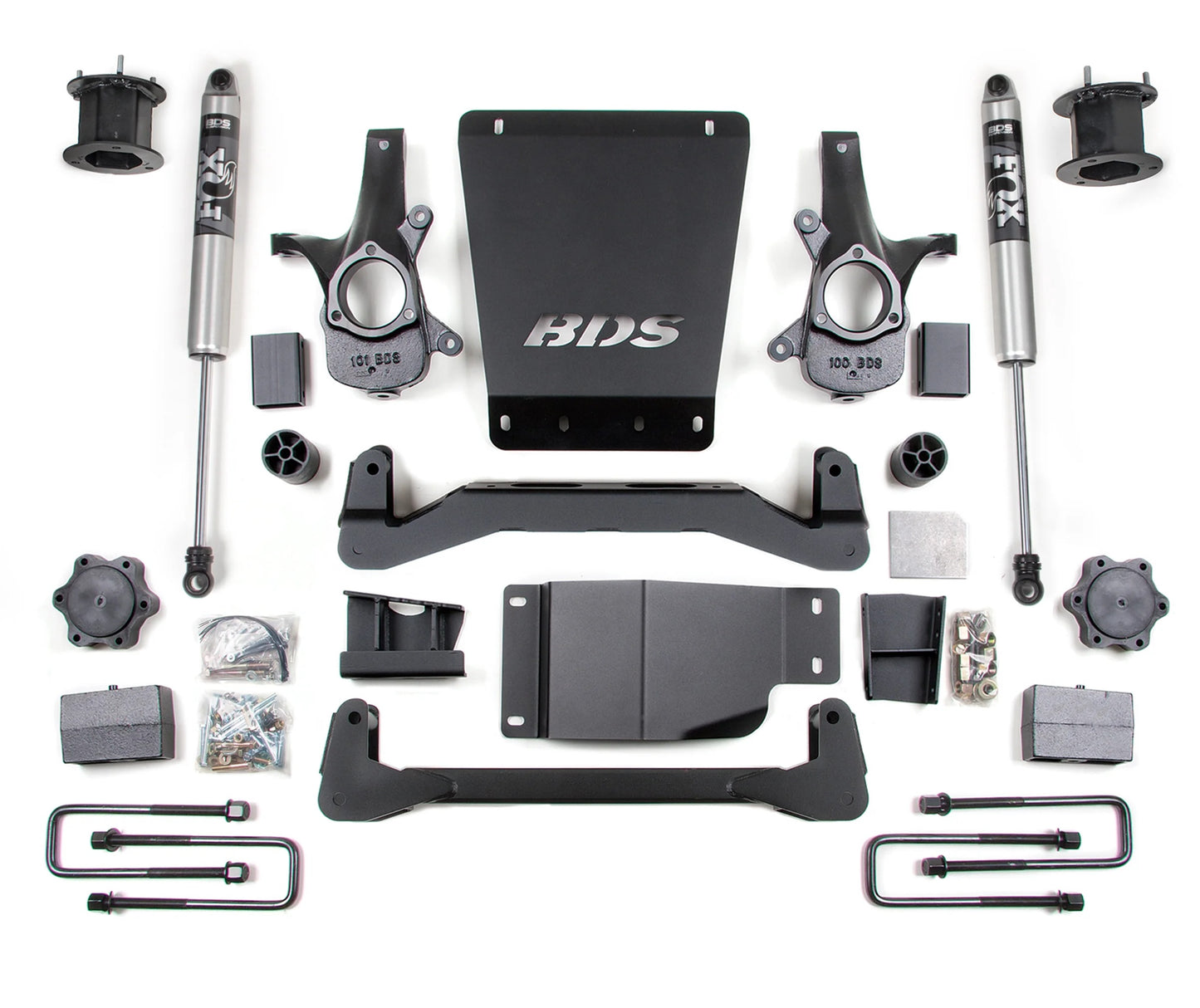 BDS 2007-2013 CHEVY,GMC 1500 4WD 4.5" LIFT BLOCK KIT WITH FOX SHOCKS