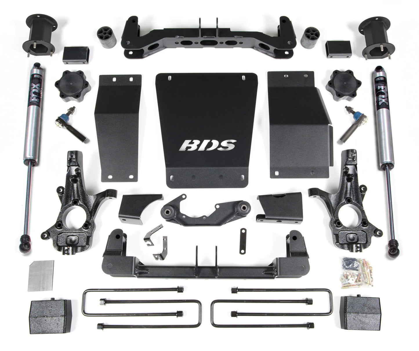 BDS 2014-2018 CHEVY,GMC 1500 4WD CAST STEEL ARMS,4.5" LIFT BLOCK KIT,FOX SHOCKS