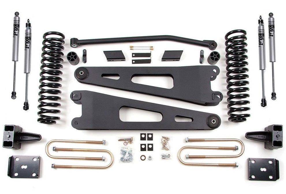 ZONE 2011-2016 F250/350 GAS 4WD W/O OVERLOAD 4" RADIUS ARM LIFT,FOX SHOCKS