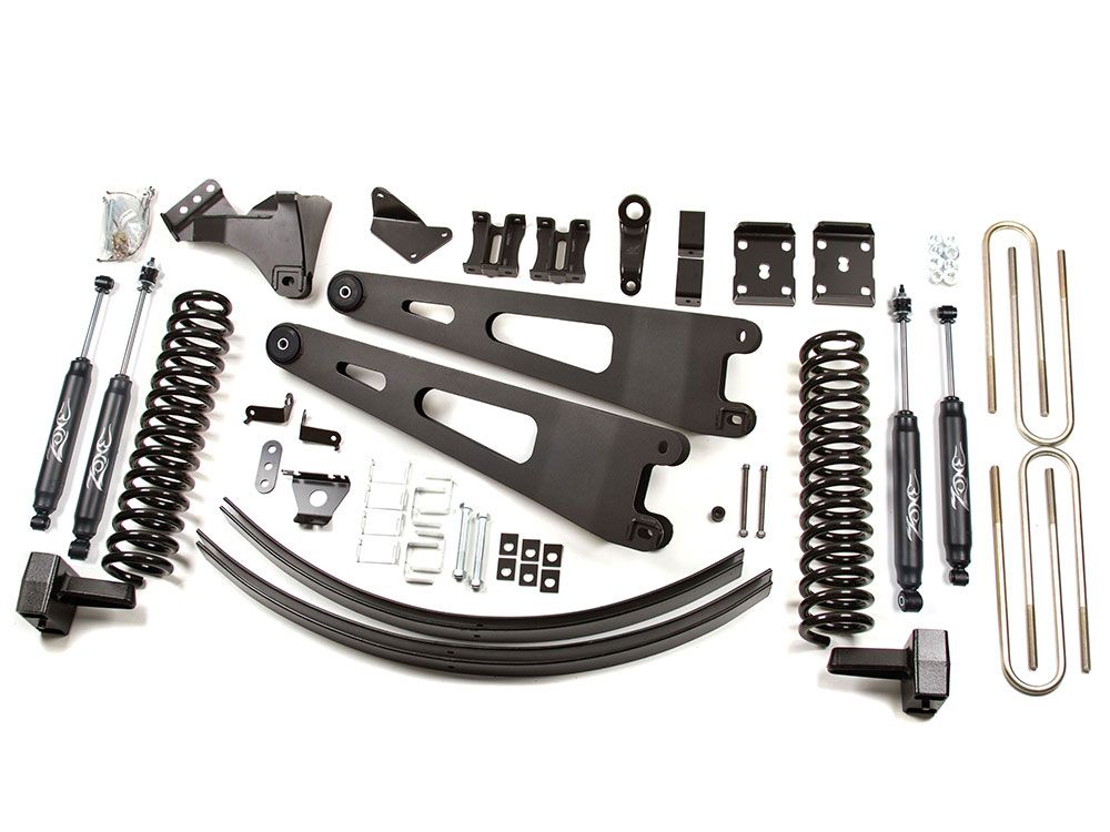 ZONE 2011-2016 F250/350 GAS 4WD W/O OVERLOAD 6" RADIUS ARM LIFT,NITRO SHOCKS