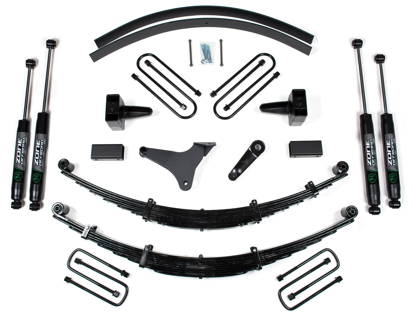 ZONE 1999-2004 FORD F-250,F-350 4WD RADIUS 6" SUSPENSION LIFT KIT,NITRO SHOCKS