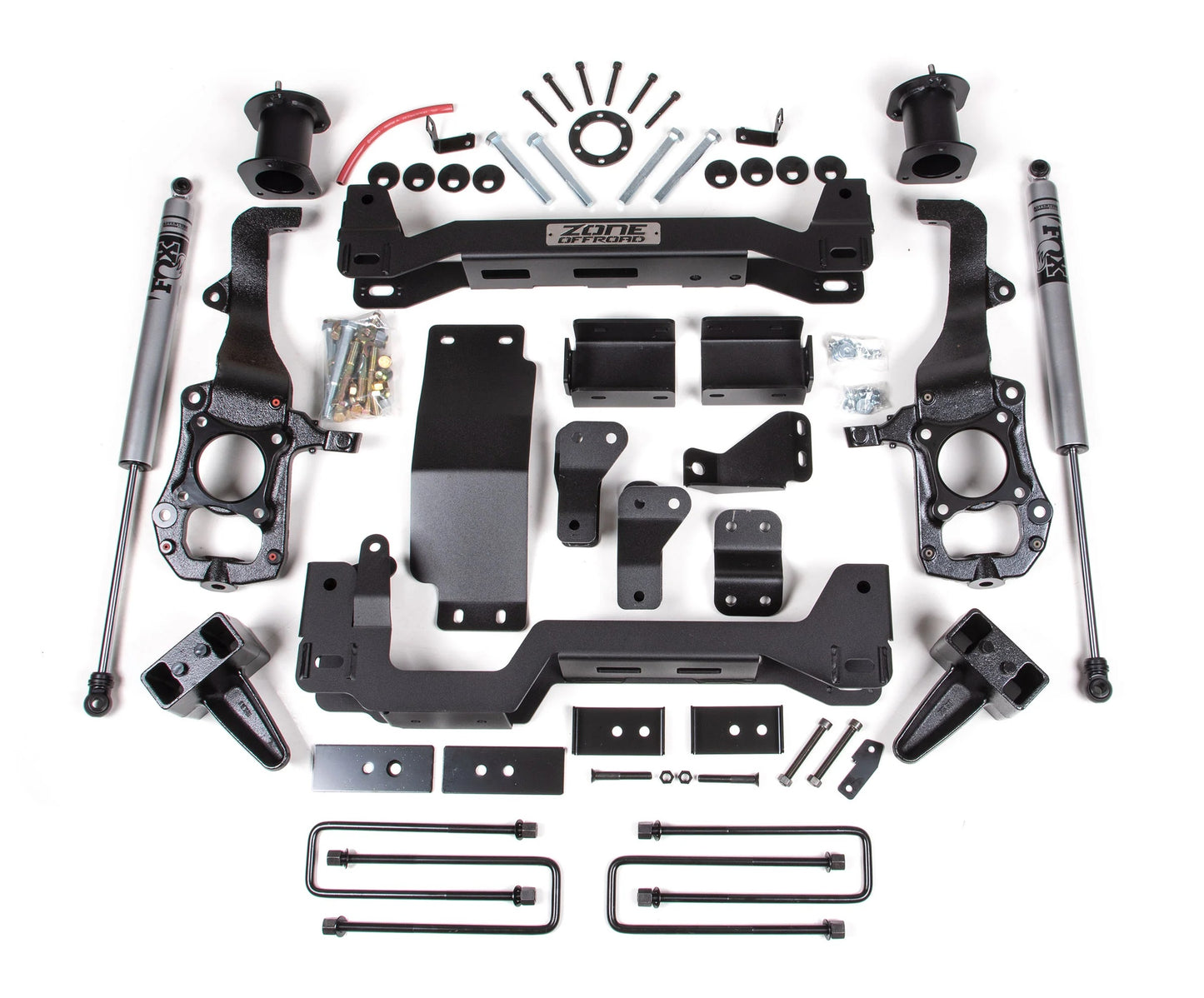 ZONE 2021-2025 FORD F-150 4WD 4" SUSPENSION LIFT KIT,2" BLOCK,FOX SHOCKS