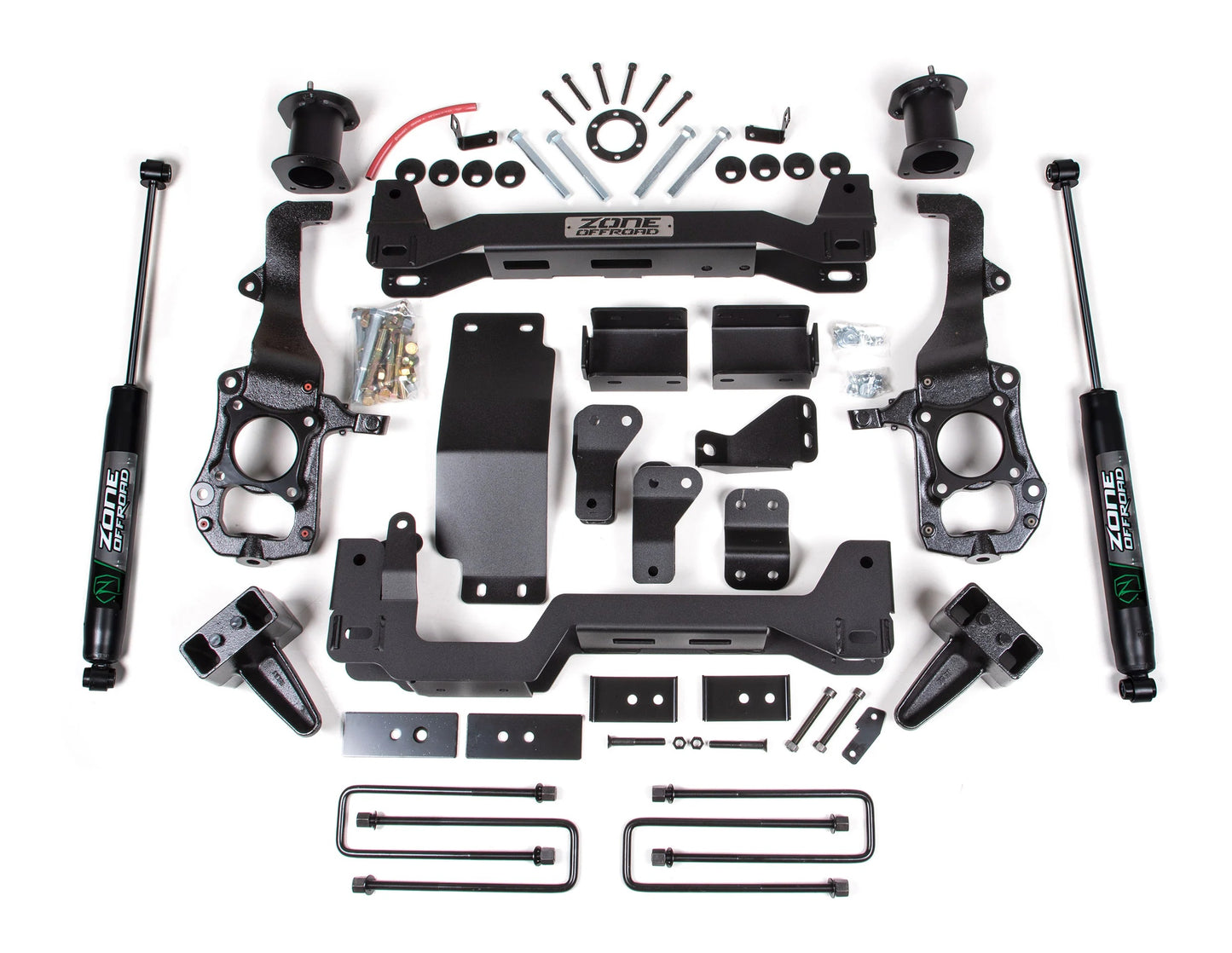ZONE 2021-2025 FORD F-150 4WD 4" SUSPENSION LIFT KIT,2" BLOCK,NITRO SHOCKS