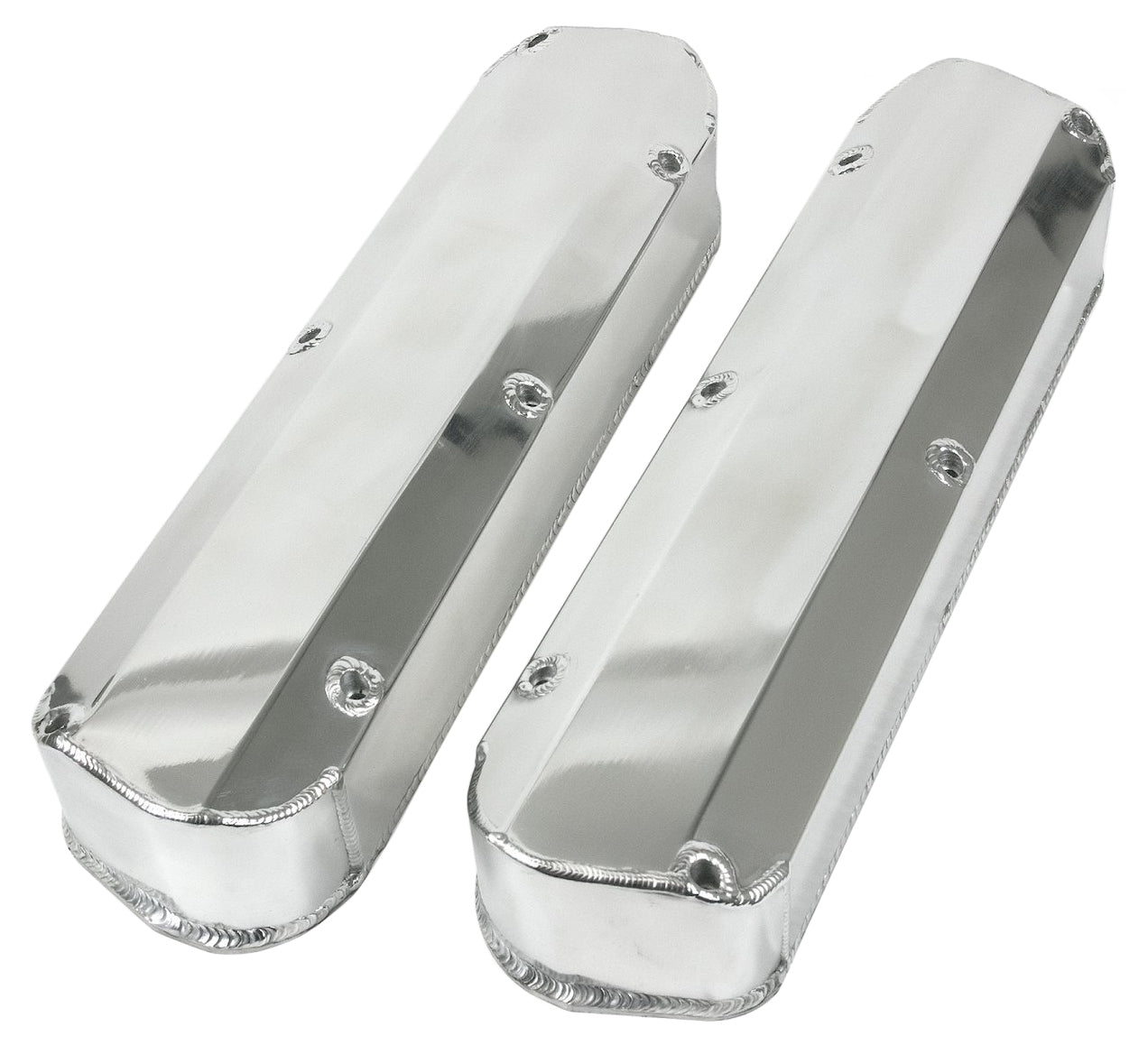 VALVE COVERS,FABRICATED,SBF,TALL,WITHOUT HOLE,POLISHED