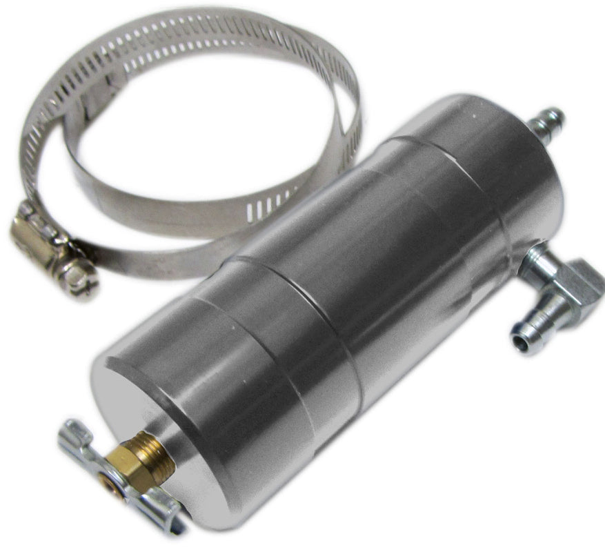 OIL CATCH TANK,W/CLAMPS,ROUND,ALUM UX