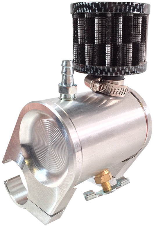 OIL CATCH TANK,W/BREATHER,1 1/4 ID,ALUM