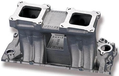 INTAKE MANIFOLD,BBC RECTANGULAR PORT HEADS,HI-RAM,2 CARBURETOR