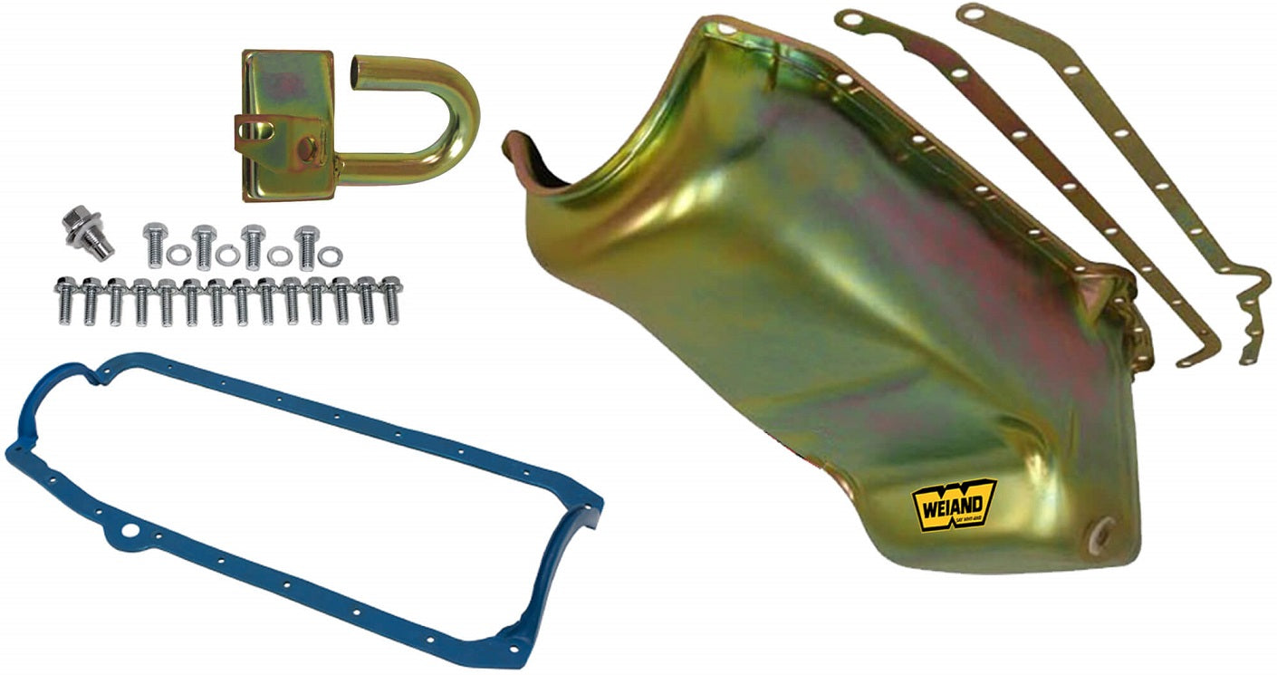 OIL PAN KIT,SBC,58-79,OVAL TRACK,ZINC,7 3/8",STOCK