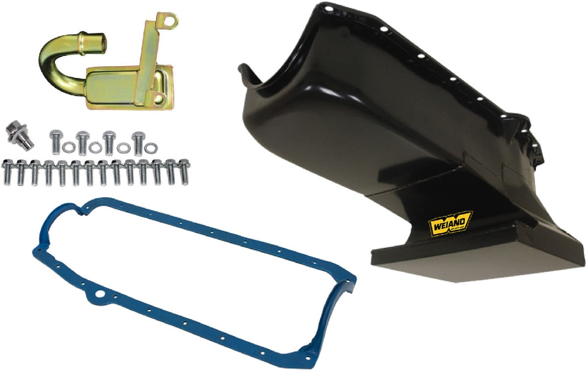 OIL PAN KIT,SBC,58-79,62-67 NOVA,BLACK,8 1/8"