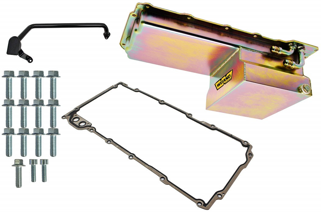 OIL PAN KIT,LS 90 DEGREE FITTINGS,DRAG,ZINC,6" REAR SUMP