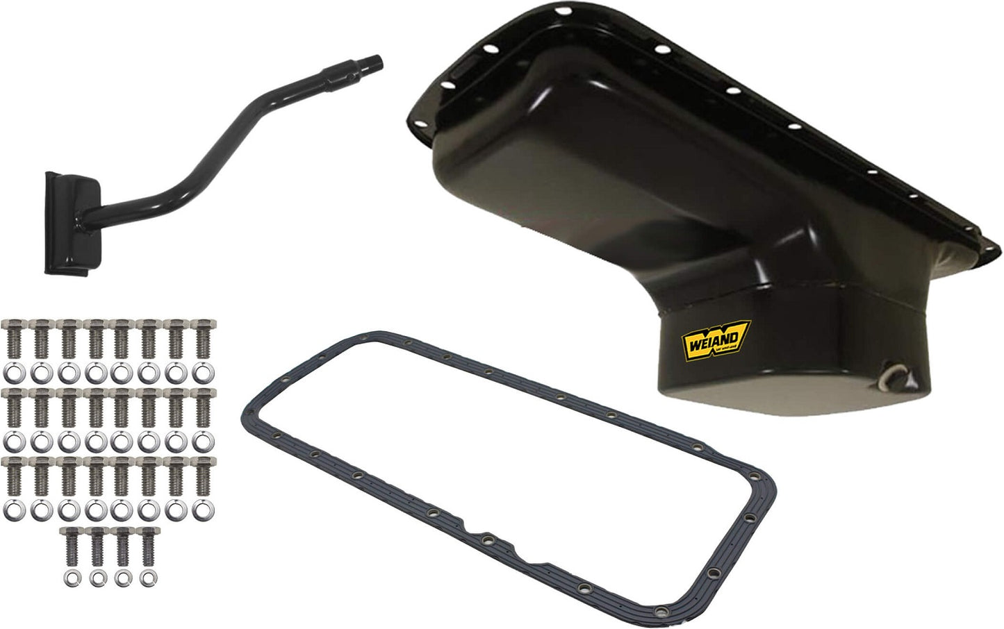 OIL PAN KIT,BB MOPAR,63-78 B/RB,383,BLACK,7"