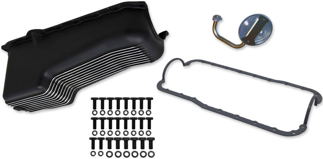 OIL PAN KIT,ALUM,SBF,65-87,BLACK