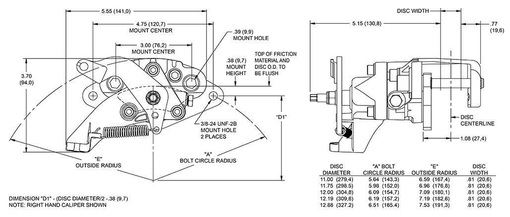 CALIPER,MC4 MECHANICAL PB,.178-.250",RIGHT,GREY