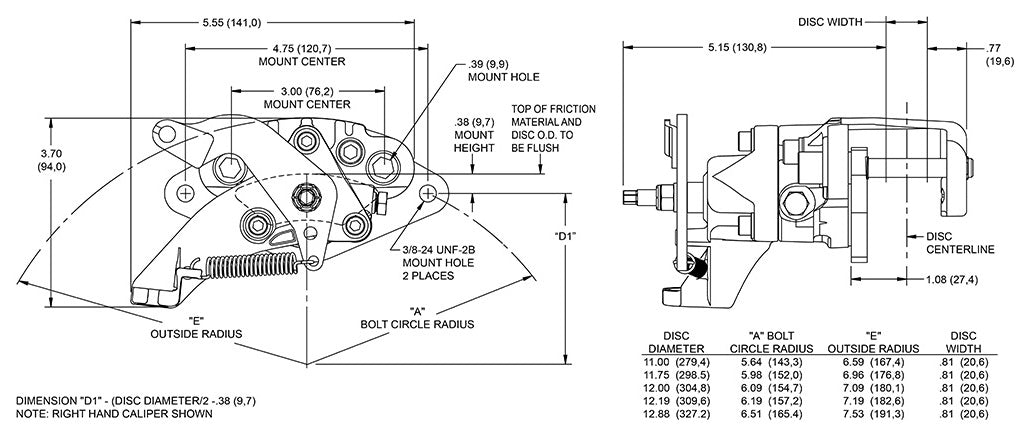 CALIPER,MC4 MECHANICAL PB,.310-.394",RIGHT,GREY
