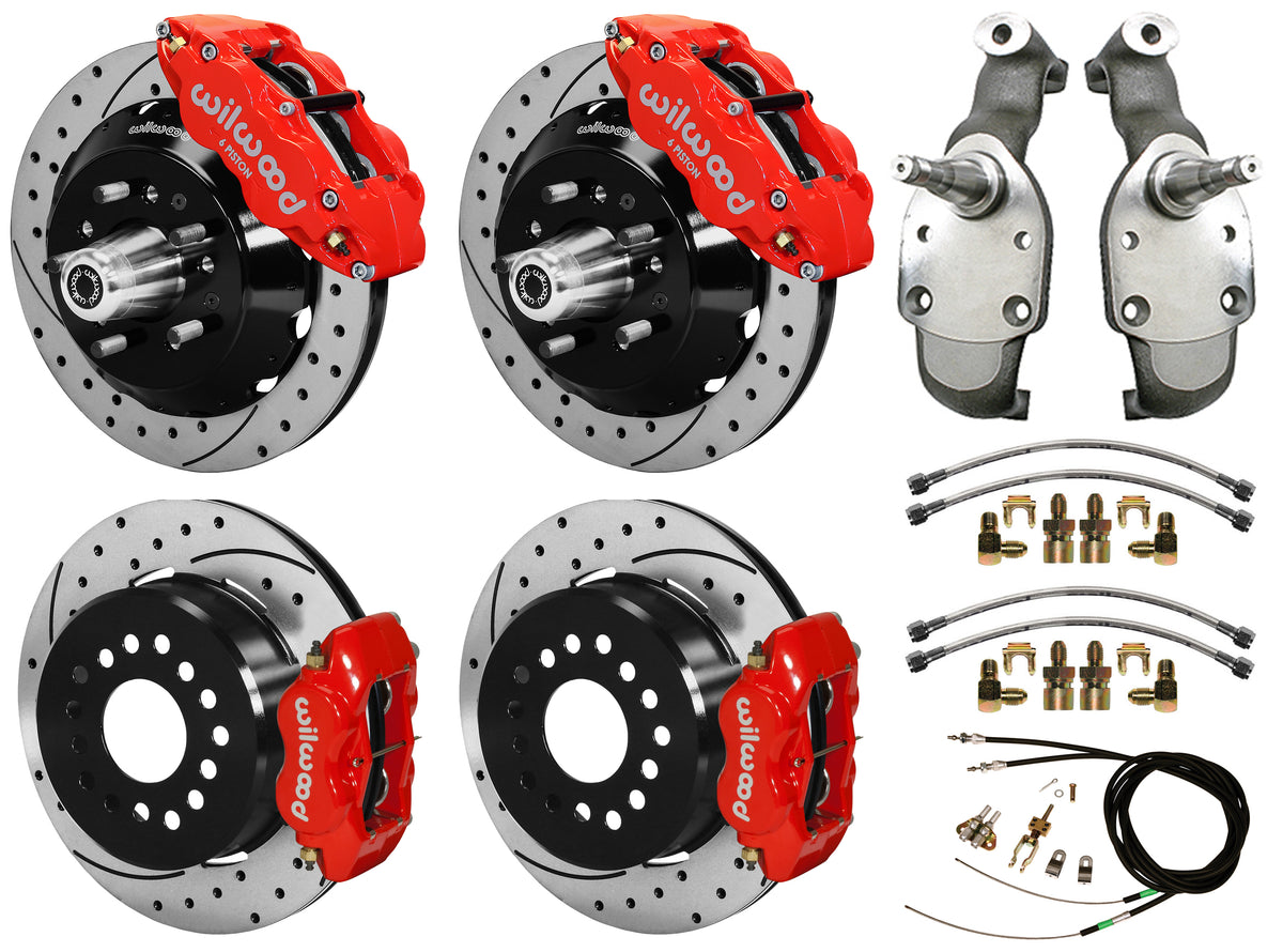 WILWOOD 59-64 IMPALA,FULL DISC BRAKE KIT,2" DROP SPINDLES