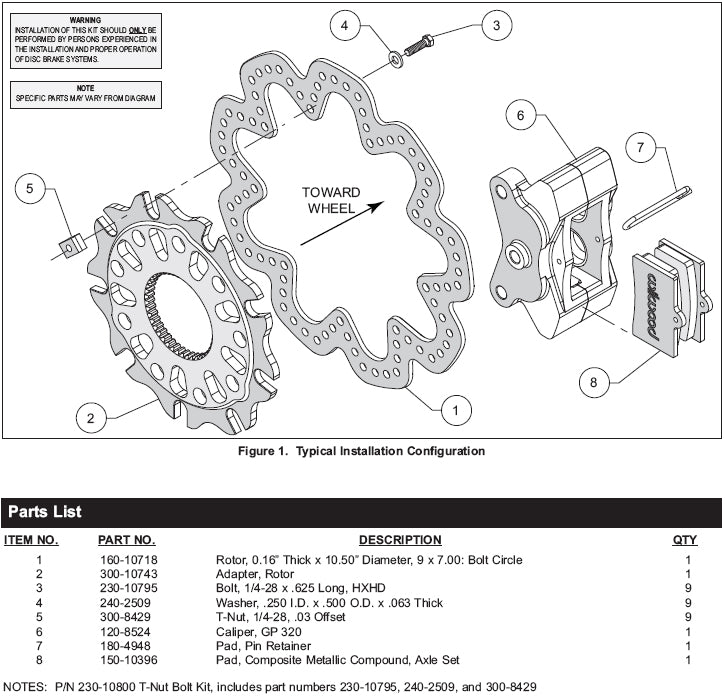 SPRINT KIT,GP320,RIGHT REAR,OUTBOARD