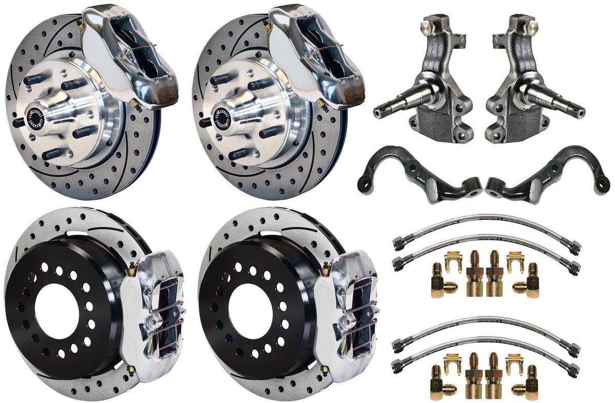 WILWOOD 67-69 GM F-BODY FULL DISC BRAKE KIT & 2" DROP SPINDLES & ARMS